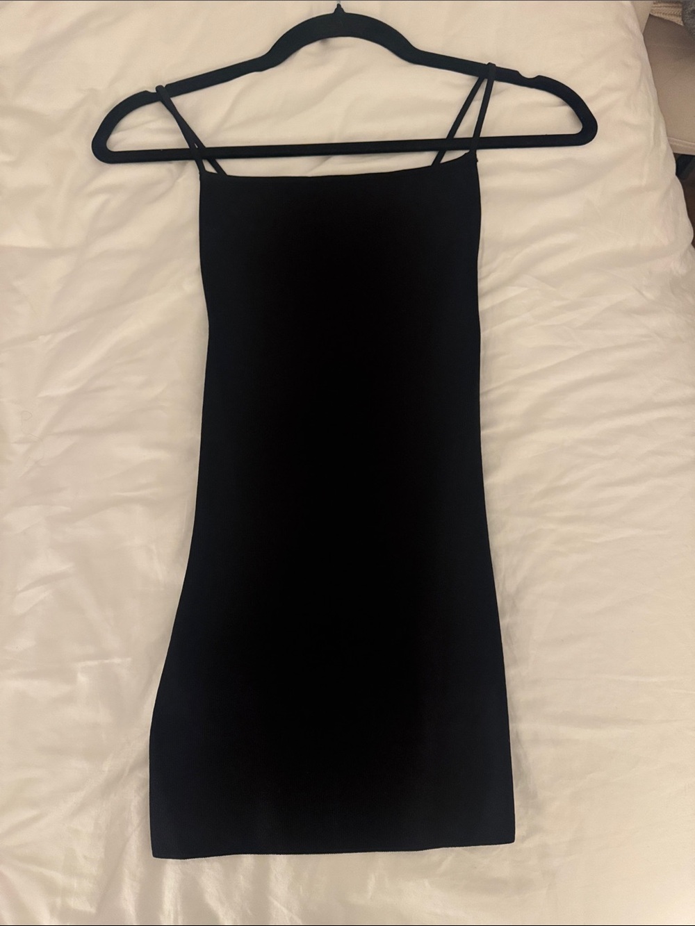 WeWoreWhat Black Spaghetti-Strap Mini Dress